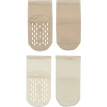 Gray Line Gry Çemberli Basic Penye Kaymaz Soket Çorap 2li 10146 Bej Nel1