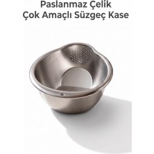 Tiesa Home Paslanmaz Çelik Pirinç Sebze Makarna Süzgeci Süzgeç 25CM
