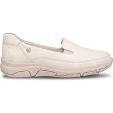 Mammamia D26YA-3570 Kadın Hakiki Deri Casual Ayakkabı Krem