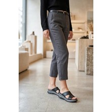 Ayakkabı Fuarı Elit KOC2565 Kadın Hakiki Deri Düz Terlik Siyah