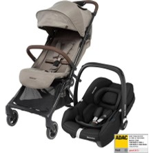 Maxi-Cosi Oslo-Cabriofix I-Size Tek Elle Katlanabilen Ultra Kompakt Seyahat Sistem Bebek Arabası Truffle-Black