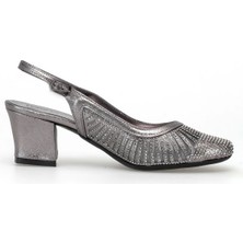 Ayakkabı Fuarı Elit PM280 K564 Kadın Klasik Topuklu Ayakkabı Platin