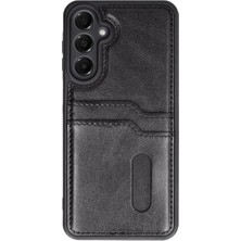 TeknoKapsül Galaxy A26 Kılıf Sara Kartvizitli Deri Kılıf - Siyah