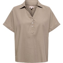 Only Onlarıs Lıfe Cap Sleeve Shırt Wvn cc Kadın Gri Bluz - 15364279