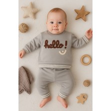 Herşey Trend Herşeytrend Hello Nakışlı % 100 Pamuk 2'li Erkek Bebek Takım