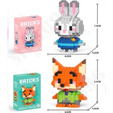 Belirtilmemiş Bricks Judy Hopps - Nick Wilde Mini Bricks 3D Puzzle / Sevimli Figür / 2'li Eğlenceli Set / Hobi+..