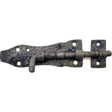 Eco Port Antika Tarz Dekoratif Pirinç Dövme Kapı Sürgüsü - 7,5cm, Oksit