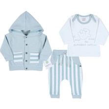 Herşey Trend Herşeytrend Ayıcık Nakışlı Hırkalı % 100 Pamuk Erkek Bebek Takım