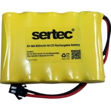 Eco Port Sertec 6V 5S1P Aa 800 Mah Kablo + Siyah Konnektörlü Oyuncak Pili