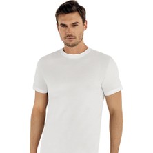 Şahinler E003 6lı Paket Erkek %100 Pamuk Beyaz O-Yaka Fanila Xs