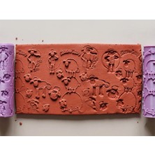 Atölye Dekupaj Model 153 -Shaun The Sheep Deboss & Emboss İkili Set - Polimer Kil Seramik Çamuru Doku Oklavası