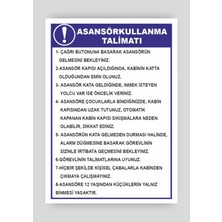 Tnk Market Uyarı Levhaları ''asansör Kullanma Talimatı'' 25X35 cm Dekota Tabela  Uyarı Levhası