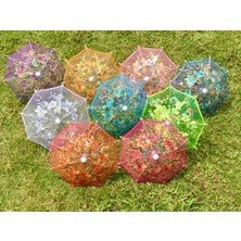 Eco Port Dantelli Ufak Dekorasyon Şemsiyesi 10'lu Paket