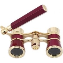 Eco Port Nefis Işlemeli, Tiyatro / Opera Dürbünü 3X25 Prinç Metal Kaplamalı Retro Kahverengi