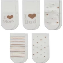 Gray Line Gry Mom Dad Kutulu Penye Soket Çorap 5li 10148 Ekru Kahve Nel1