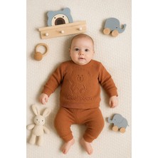 Herşey Trend Herşeytrend Bear Gofre Kabartmalı 2'li Erkek Bebek Takımı