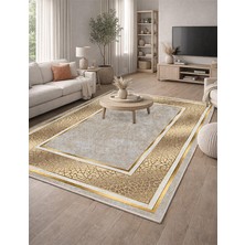 Lioara Home Gold Renk Dijital Baskılı Halı – Modern, Kaymaz Taban, Leke Tutmaz, Salon & Oturma Odası Için Halı