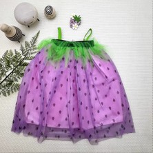 Herşey Trend Herşeytrend 2-3-4 Yaş Askılı Çilek Kostüm Kız Çocuk Elbise Mor