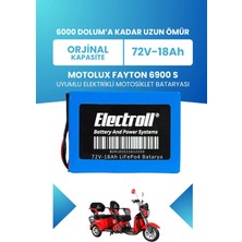 Electroll Motolux Fayton 6900 S Batarya (Standart Kapasite) Lifepo4 72V 18AH Elektrikli Motosiklet Bataryası