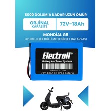 Electroll Mondial G5 Batarya (Standart Kapasite) Lifepo4 72V 18AH Elektrikli Motosiklet Bataryası