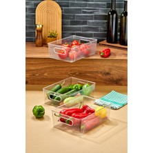 Poomy Buzdolabı & Dolap Içi Düzenleyici Şeffaf Kırılmaz Organizer 3 Adet