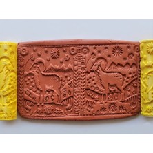 Atölye Dekupaj Model 162 - Keçi Motifi Deboss & Emboss İkili Set - Polimer Kil Seramik Çamuru Doku Oklavası