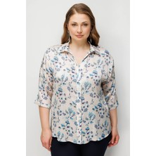 Eskişehir Mağazacılık 74427 Onteks Desenli V Yaka Gömlek