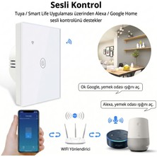 Teknoloji Caddesi Akıllı Anahtar Tuya & Smart Life Wifi Anahtarı Olmadan Nötr Tel Gerekli 100-240VAC Dokunmatik Panel