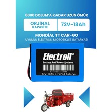 Electroll Mondial Tt Car-Go Batarya (Standart Kapasite) Lifepo4 72V 18AH Elektrikli Motosiklet Bataryası