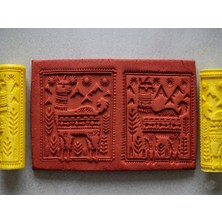 Atölye Dekupaj Model 165 - Alpaca Motifi - Deboss & Emboss İkili Set - Polimer Kil Seramik Çamuru Doku Oklavası