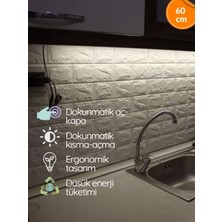 Özer Light 60 cm Beyaz ışık Dokunmatik Mutfak Tezgah Üstü LED Bar 60 cm Dimli