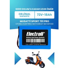 Electroll Musatti Sport 701 Pro Batarya (Standart Kapasite) Lifepo4 72V 18AH Elektrikli Motosiklet Bataryası