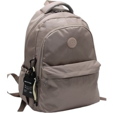 Bevitton Su Geçirmez Kumaş Okul Çantası Unisex Okul Sırt Çantası 2200 Açık Vizon