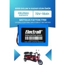 Electroll Motolux Fayton 7700 Batarya (Standart Kapasite) Lifepo4 72V 18AH Elektrikli Motosiklet Bataryası