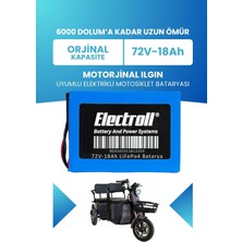 Electroll Motorjinal Ilgın Batarya (Standart Kapasite) Lifepo4 72V 18AH Elektrikli Motosiklet Bataryası