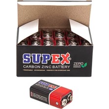 TeknoKapsül Supex 6F22 9 Volt Pil 12 'li Paket