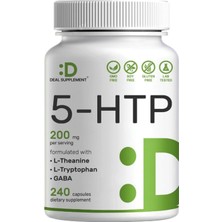 Deal Supplement 5-Htp 200MG  240 Capsul, 98% African Derived Griffonia Seed Extract  Plus Active L Theanine, L Tryptophan, Ga.ba  Relaxation.usa Menşei.49.