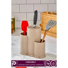 Poomy Çok Fonksiyonlu Bıçak ve Mutfak Gereci Düzenleyici - 3 Bölmeli Bıçaklık-Kaşıklık