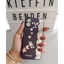 Camkapak Aksesuar Iphone 16 Plus Kelebek Desen Kılıf Modeli