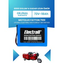 Electroll Motolux Fayton 7100 Batarya (Standart Kapasite) Lifepo4 72V 18AH Elektrikli Motosiklet Bataryası