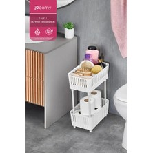 Poomy Tezgah Altı Çok Amaçlı 2 Katlı Organizer Raf - Banyo Düzenleyici Raf Mutfak Evye Altı Düzenleyici