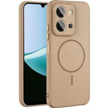 The Gencoo Redmi 15C Kılıf M-Safe Şarj Özellikli Zore Tea Kapak - Gold