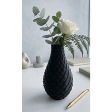 3 Demre Siyah Işlemeli Dekoratif Şık Vazo