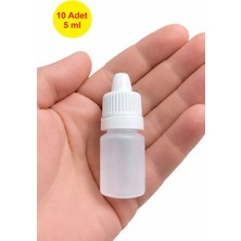 Demet Home 10 Adet 5 ml Boş Plastik Likit Kolonya Parfüm Sıvı Aseton ecza Şişesi 5 cc kırılır kapak şişe