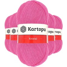 Royaleks Group 5 Adet Kristal Çift Katlı El Örgü Lif Ipi Şeker Pembe K772