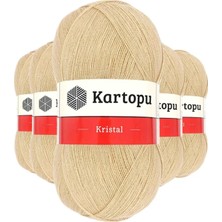 Royaleks Group 5 Adet Kristal Çift Katlı El Örgü Lif Ipi Sütlü Kahve K884