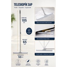 Visluna Teleskopik Uzun Saplı 110CM Cam Silme ve Yer Çekçek Süper Esnek Çekpas 50 cm Katlanabilir 180 Derece Çekpas