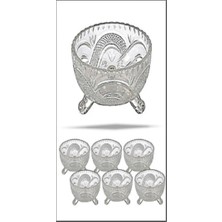 Royaleks Group 6'lı Kristal Lüx Ayaklı Cam Çerezlik Şekerlik Sunumluk Kase