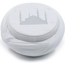 Sarıkhane Cami Sarığı – Beyaz Kumaş – Beyaz Takke – Çapraz Sarım – Cami Nakışlı – 7 Metre