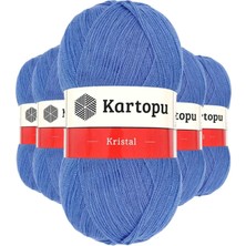 Royaleks Group 5 Adet Kristal Çift Katlı El Örgü Lif Ipi Koyu Mavi K535